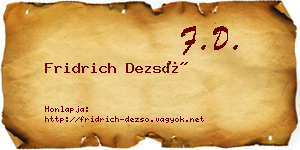 Fridrich Dezső névjegykártya